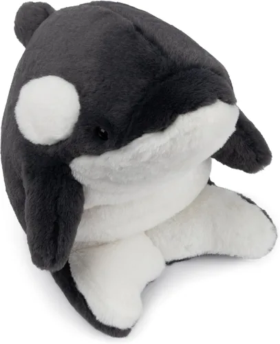 GUND Flynn Orca Ballena de peluche, animal de peluche prémium de ballena para edades de 1 año en adelante, negro/blanco, 10 pulgadas