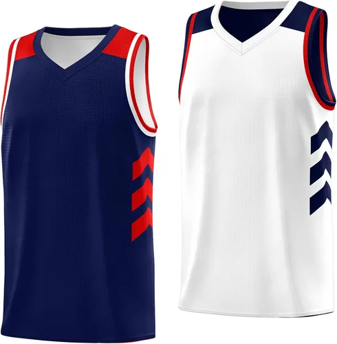 Miniatura 12 de KXK Camiseta de baloncesto reversible en blanco para hombre, uniforme de equipo, atlético, hip hop, camisetas de baloncesto S-4XL