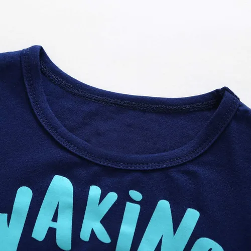 Miniatura 3 de Conjunto de ropa de bebé para niños, 2 piezas, para niños recién nacidos, dibujos animados, perro de manga corta, camiseta Tops+pantalones a rayas
