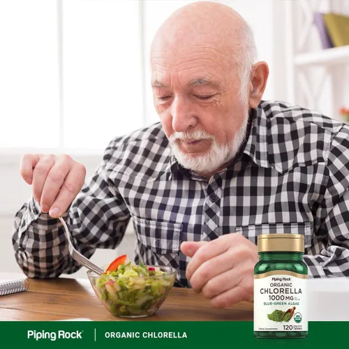 Miniatura 6 de Piping Rock Chlorella 1000 mg 120 tabletas Algas orgánicas azul-verdes Suplemento sin OMG, sin gluten
