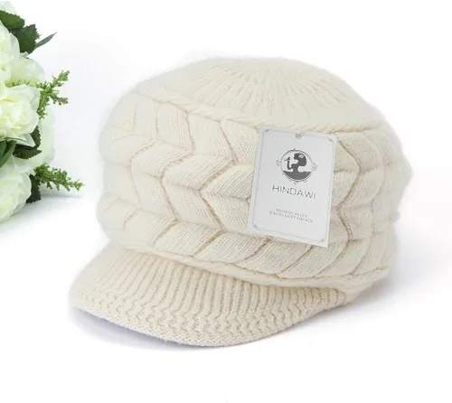 Miniatura 4 de Hindawi gorro de lana caliente de invierno para mujer gorra esquí de lana con visera