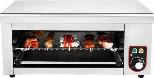 Salamandra, 1500 W, 110 V, derretidor de queso, eléctrico, comercial, de acero inoxidable, parrilla raclette, asador, horno tostador ajustable con
