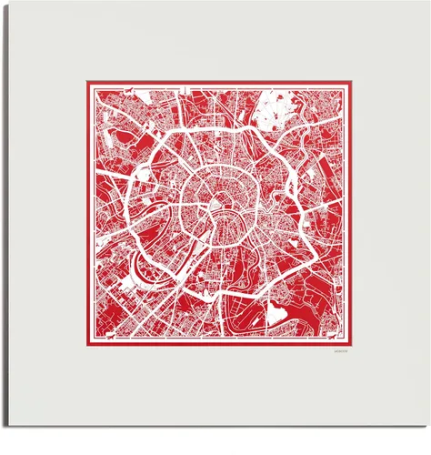 Miniatura 93 de O3 Design Studio Mapa de corte de papel Madrid negro mate de 20 x 20 pulgadas