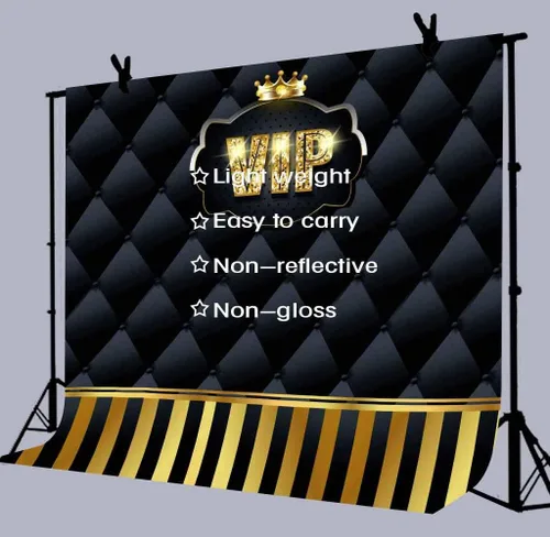 Miniatura 4 de Telones de fondo VIP dorados de 9 x 6 pies, rayas doradas copetudas, color negro, fondos para fotografía, eventos, paso, repetición, accesorios