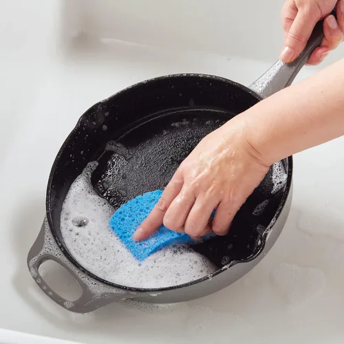 Miniatura 3 de Rachael Ray NITRO - Sartén de hierro fundido con mango auxiliar y boquillas de vertido, 10 pulgadas, color gris