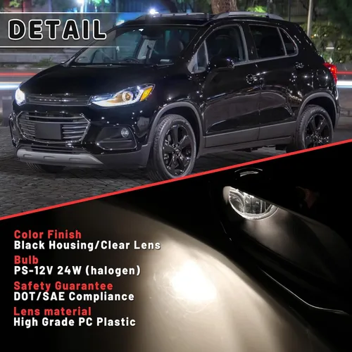 Miniatura 4 de Conjunto de luces antiniebla para Chevy Trax Chevrolet Driver Passenger 2017, 2018, 2019, 2020, 2021, 1 par