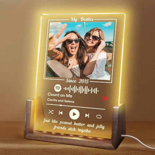 Miniatura 8 de Canción acrílica personalizada con foto, regalo personalizado para novio, novia, cubierta de álbum acrílico, placa de música transparente colorida
