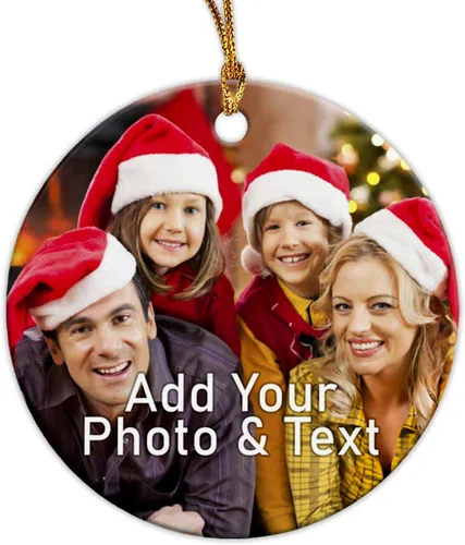 Miniatura 30 de Adorno de Navidad con foto personalizada 2025 para la familia, aniversario como el señor y la señora abuelos, carga cualquier imagen, cualquier foto
