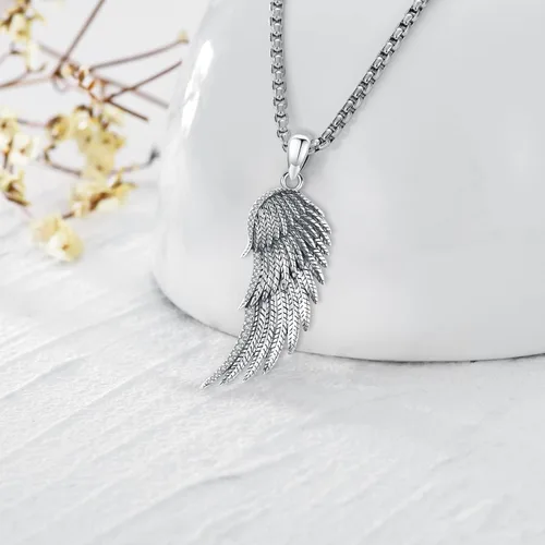 Miniatura 81 de Collar de alas de ángel de plata de ley 925, ángel de la guarda, enfermera RN caduceo, dije de ángel de cristal, joyería de regalo para mujer