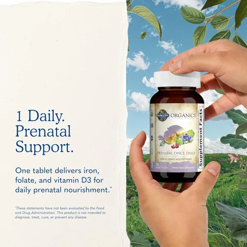 Miniatura 7 de Garden of Life Organics Vitamina prenatal: Ácido fólico para energía y desarrollo fetal saludable, hierro sin estreñimiento, vitamina C, B6, B12, D3