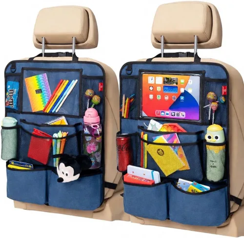 Miniatura 12 de Helteko Organizador para el asiento trasero del coche, protector de respaldo con soporte para tableta con pantalla táctil, organizador de asiento