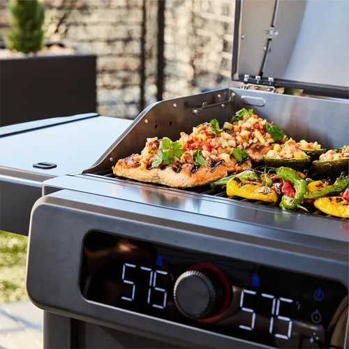 Miniatura 4 de Current® Model G - Parrilla eléctrica inteligente para exteriores con rango de 200-700 °F para asar, precisión digital, zonas de calor Pizarra