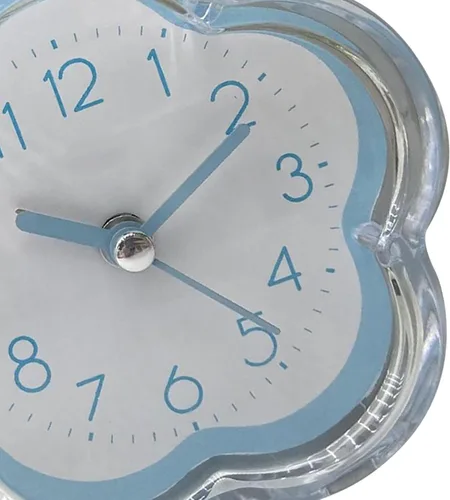 Miniatura 7 de Reloj despertador, lindo reloj despertador en forma de flor, silencioso, de bajo ruido, transparente, pequeño reloj despertador para sala de estar