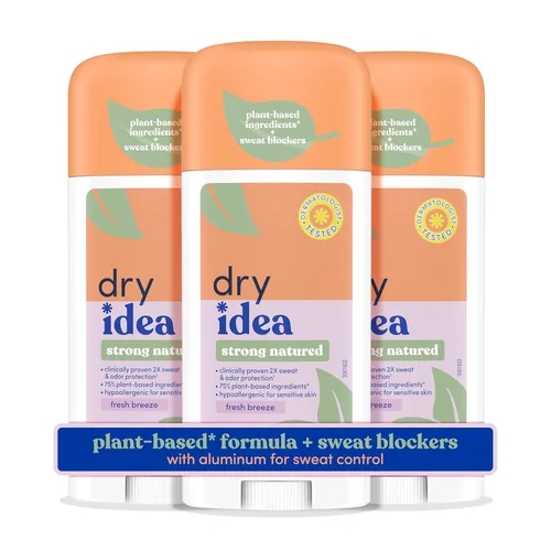 Dry Idea Desodorante sólido antitranspirante invisible a base de plantas con bloqueadores de sudor de aluminio para mujeres – Fragancia Fresh