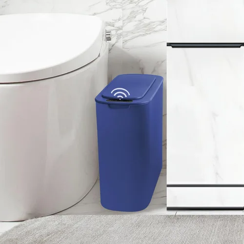Miniatura 11 de TIPGO - Cubo de basura automático con sensor de movimiento para baño con tapa, basurero táctil de 2.6 galones, papelera de plástico delgada y Gris