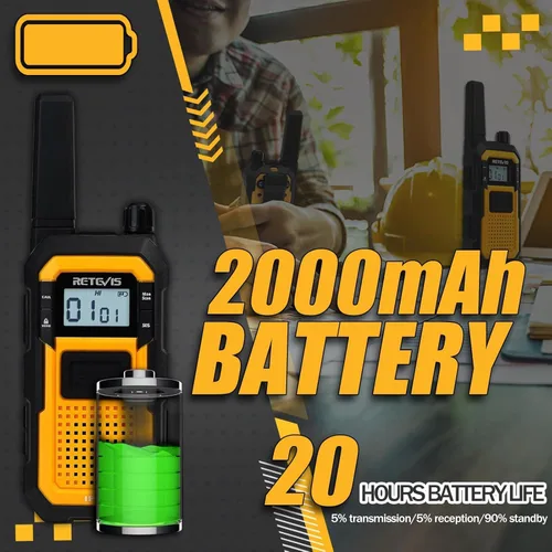 Miniatura 2 de Retevis RB48 - Radio de 2 vías de largo alcance, Walkie Talkies a prueba de agua IP67 para adultos, a prueba de caídas, 2000mAh, Radios de dos vías