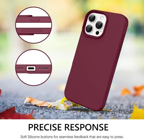 Miniatura 378 de GUAGUA Funda compatible con iPhone 17 Pro Max de 6.9 pulgadas, silicona líquida, goma de gel suave, delgada, forro de microfibra delgada