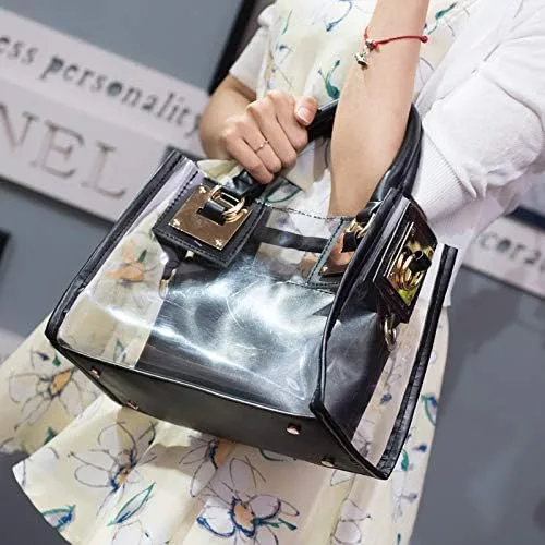 Miniatura 6 de Bolso bandolera transparente para mujer, bolso de mano de moda de diseñador 2 en 1