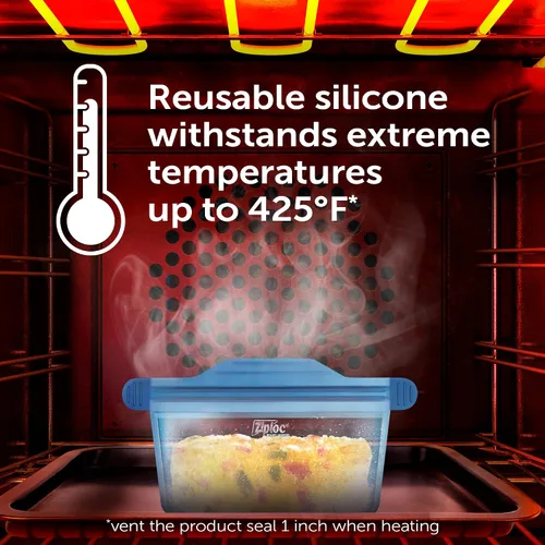 Miniatura 7 de Ziploc Endurables - Recipientes de silicona para almacenamiento de alimentos, aptos para microondas y ecológicos, recipiente pequeño, 2