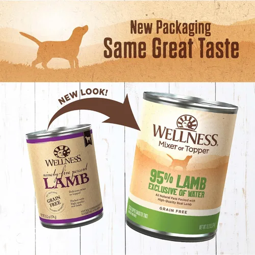 Miniatura 2 de Alimento húmedo Wellness enlatado para perros, sin granos, 95% natural, lata de 13.2 onzas (paquete de 12), Púrpura