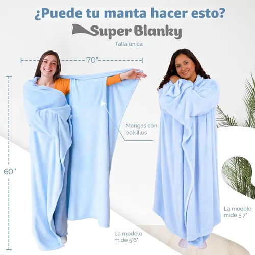Miniatura 4 de Super Blanky Wearable Blankets for Women and Men, Graduation Day Gift for Her, Fathers Day Gift, Wife Birthday Gifts Ideas Azul (Breezy Blue)