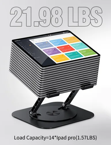 Miniatura 5 de AOEVI Soporte ajustable para laptop con base giratoria de 360°, soporte para computadora portátil ergonómico plegable elevador para computadora