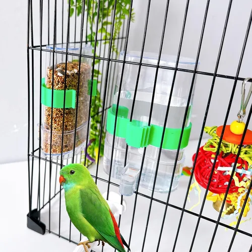 Miniatura 7 de Dispensador automático de agua para pájaros, comedero de agua de loro, contenedor de alimentos de semillas de pájaros, bebedero de periquitos