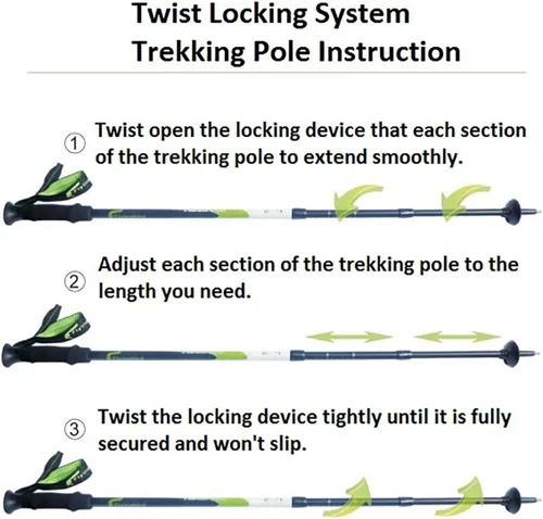 Miniatura 5 de ATUNAS Trekking Poles, 2-Pack Lightweight Aluminum Collapsible Hiking Sticks with EVA Grip and Quick Lock for Men and Women Marrón