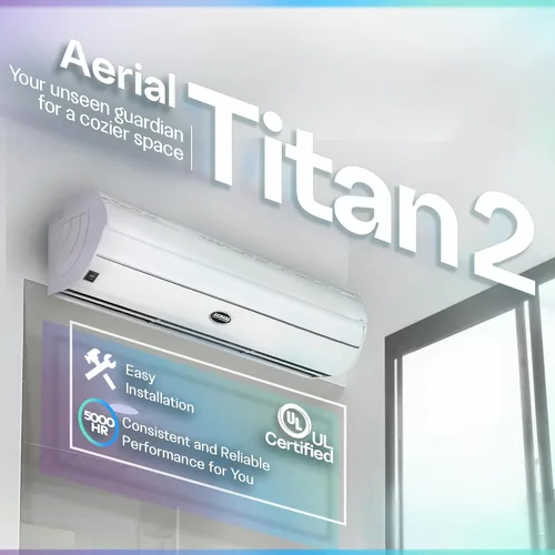 Miniatura 2 de DuraSteel Cortinas de Aire Montadas en la Pared para Puertas Comerciales - Ventiladores Blancos contra Moscas de 60 Pulgadas - Ventilador de Súper