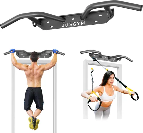 Jusgym Barra de Dominadas Montada en la Pared - Barra de Dominadas Resistente, Barra de Dominadas con Montaje en Viga o Vigueta, Barra de Fitness