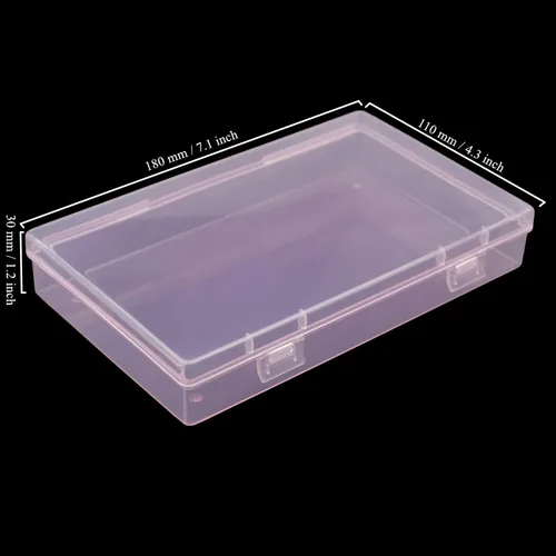Miniatura 2 de Goodma 4 Piezas Cajas Rectangulares de Plástico Vacías Contenedores Organizadores de Almacenamiento con Tapas con Bisagras para Artículos Pequeños