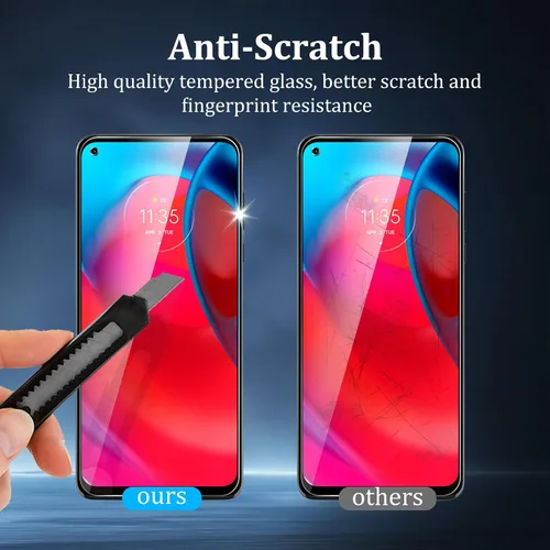 Miniatura 6 de Paquete de 4 protectores de pantalla de privacidad para Motorola Moto G Stylus 5G (2021) con 2 protectores de lente de cámara, dureza 9H, antiespía