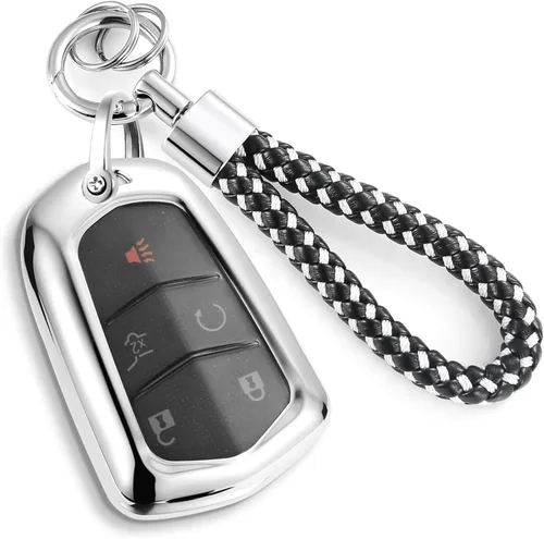 Miniatura 79 de Funda para llavero GMC con llavero de cuerda trenzada de metal antipérdida, exquisita funda suave para Tahoe Acadia Terrain Yukon Yukon XL Silverado