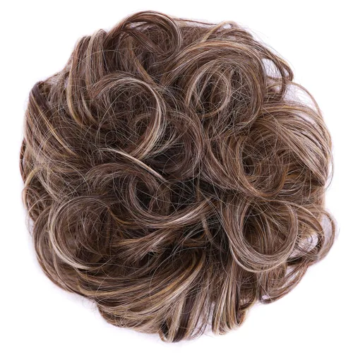 Miniatura 8 de Moño desordenado ondulado de fibra sintética resistente al calor, moño rizado despeinado, extensiones de cabello envolvente para el cabello