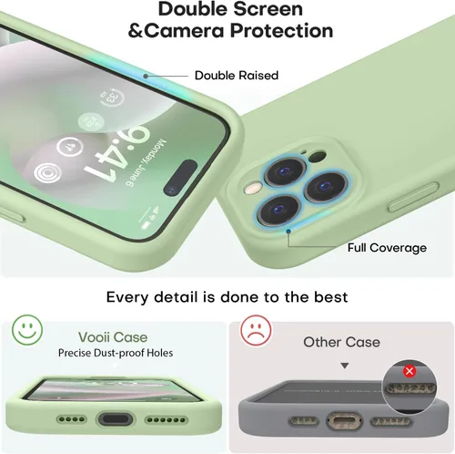 Miniatura 3 de Vooii Funda compatible con iPhone 15 Pro, silicona líquida Defender mejorada, [protección mejorada de la cámara]