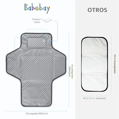 Miniatura 2 de Cambiador portátil para bebé, cambiador de viaje impermeable para mamás, papás, con almohada incorporada, excelente baby shower, regalos de registro