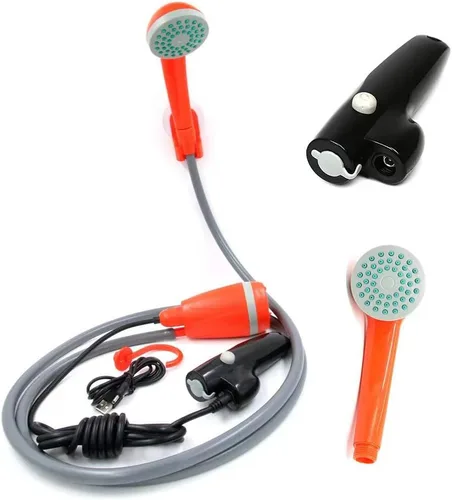 Miniatura 2 de Bomba de ducha portátil para campamento al aire libre, cabezal de ducha portátil recargable para camping, playa, natación, senderismo, viajes