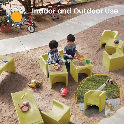 Miniatura 6 de ECR4Kids Tri-Me 3 en 1 silla cubo, muebles para niños, color verde helecho Verde Fern