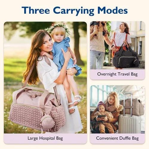 Miniatura 2 de mommore - Bolso para pañales, bolsos de gran capacidad para viajes, bolso para hospital para parto, bolso para bebé con estuche para chupete