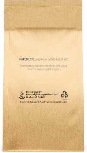 Miniatura 2 de Pure Original Ingredients Sal de Epsom Sulfato de magnesio puro, grado alimenticio, solución de remojo (5 libras)