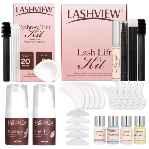 Miniatura 12 de LASHVIEW Kit de elevación de pestañas, kit profesional de pestañas permanentes, conjunto líquido, semipermanente, rizado permanente, extensión