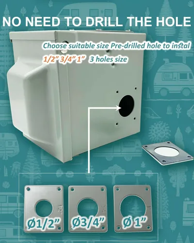 Miniatura 4 de X-Haibei Caja de toma de corriente RV de 50 amperios de 125/250 voltios, NEMA 14-50R con toma de corriente cerrada con cerradura, panel eléctrico
