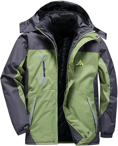 Miniatura 11 de Chaqueta de esquí impermeable para hombre, abrigo de nieve de forro polar, resistente al viento, con capucha, rompevientos, montaña, ropa