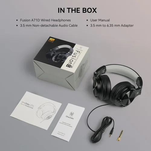 Miniatura 6 de OneOdio A71D - Auriculares con cable de diadema, auriculares de monitor de estudio, auriculares estéreo de DJ de alta resolución con diseño