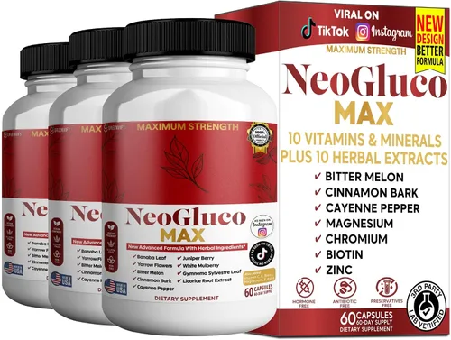 Miniatura 8 de NeoGraco MAX Suplemento de máxima fuerza con hoja de banaba, melón amargo, mezcla de hierbas, 60 cápsulas vegetales, suministro para 30 días (2)