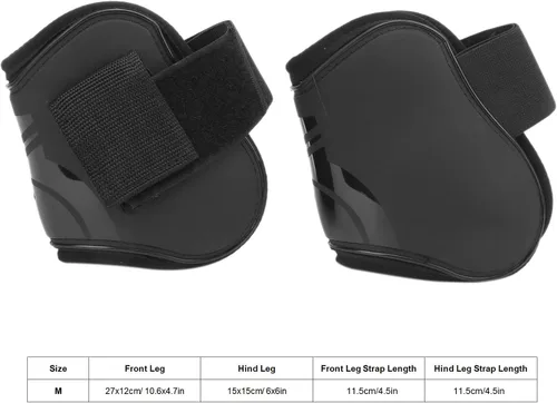 Miniatura 4 de Zerodis Botas de tendón de caballo, 4 unidades, botas protectoras de pezuña de caballo, ligeras, ajustables, botas de frente abierto, botas equinas