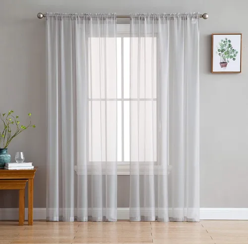 Miniatura 5 de Empire Home Addison - Cortinas de gasa transparente para ventana, juego de 2 (morado, 108 pulgadas extra largas)