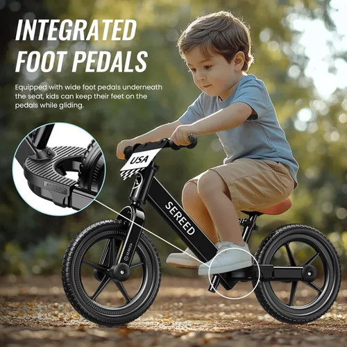Miniatura 2 de Bicicleta de Equilibrio SEREED para Niños de 2 Años, Bicicleta para Niños sin Pedales de 2 a 5 Años, Ajuste sin Herramientas, Placa Personalizable