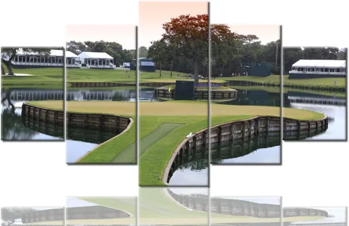 Miniatura 39 de Piezas de golf para decoración de pared, pinturas en blanco y negro, arte de pared para sala de estar, golf, deportes, obras de arte de 5 piezas