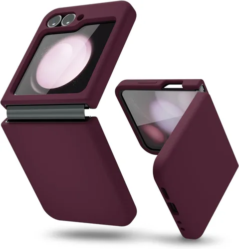 Miniatura 46 de oakxco Funda para teléfono Samsung Galaxy Z Flip 4, agarre de silicona líquida, bonita fina delgada cubierta de gel TPU de goma suave lisa